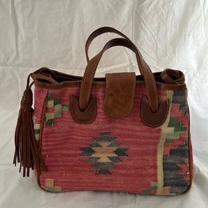 Bohemian Pink and Brown Tote Bag